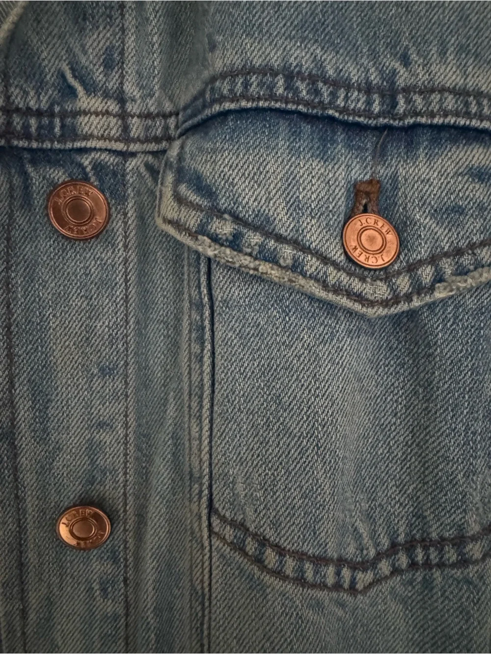 J. Crew Light Wash Denim Jacket in Faded Blue (oversized fit)